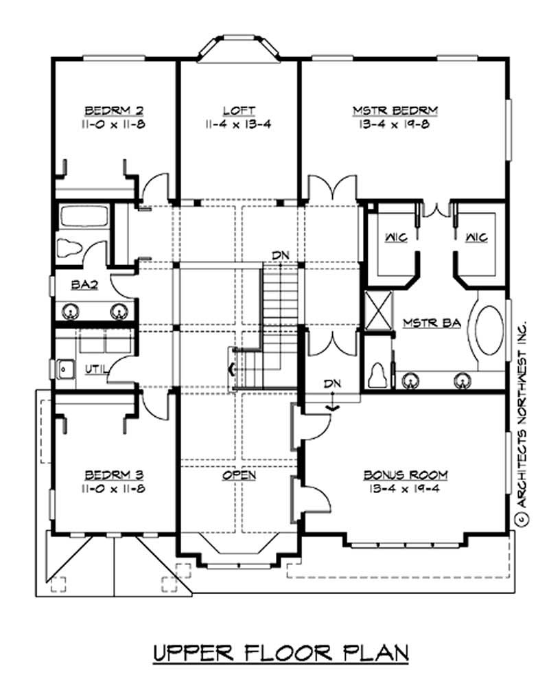 Floor Plan Second Story of Ranch Plan #115-1258