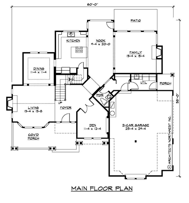 Floor Plan First Story of Ranch Plan #115-1259