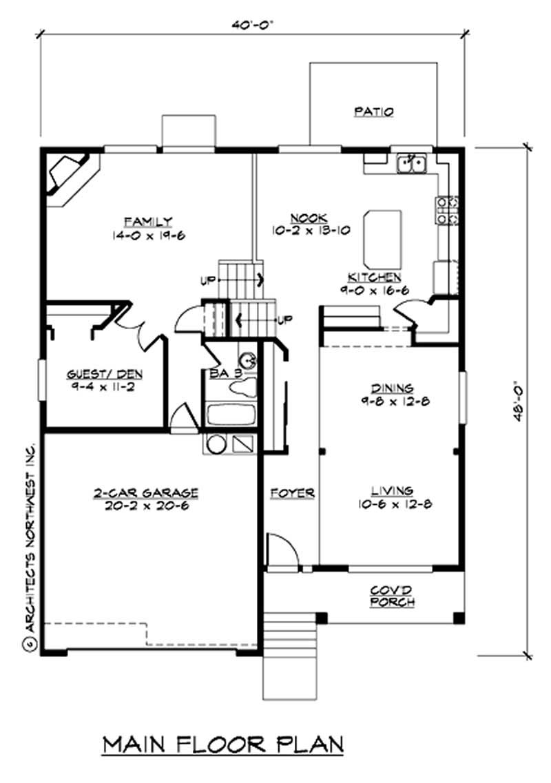 Floor Plan First Story of Ranch Plan #115-1262