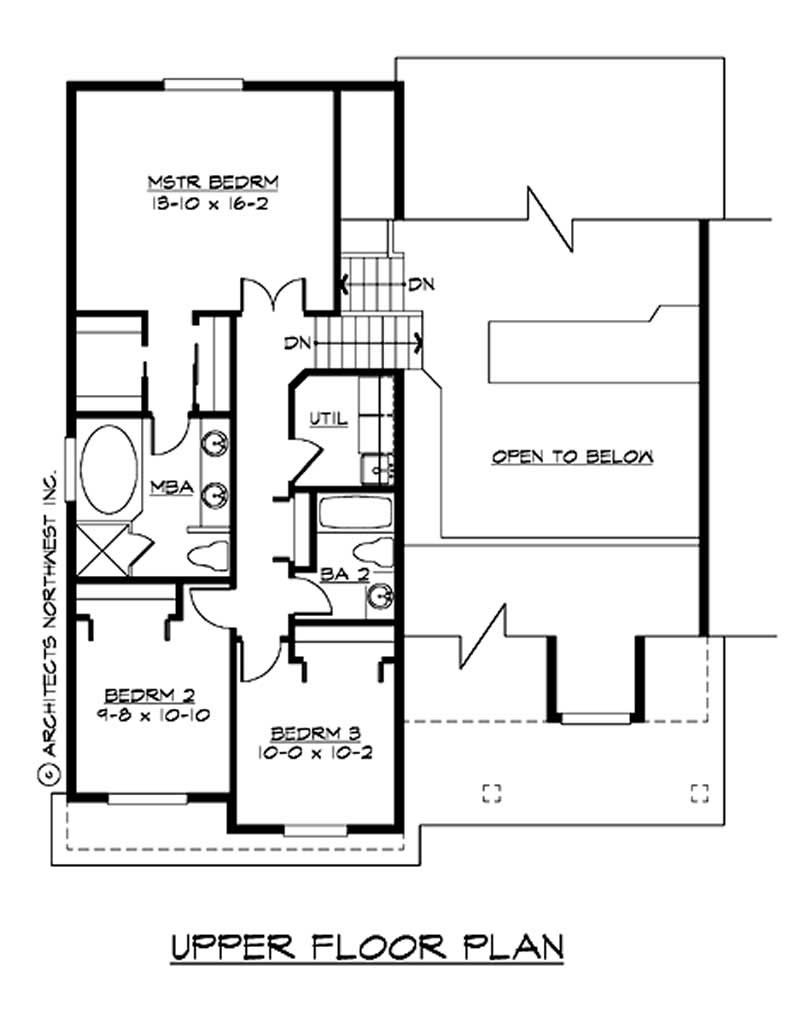 Floor Plan Second Story of Ranch Plan #115-1262