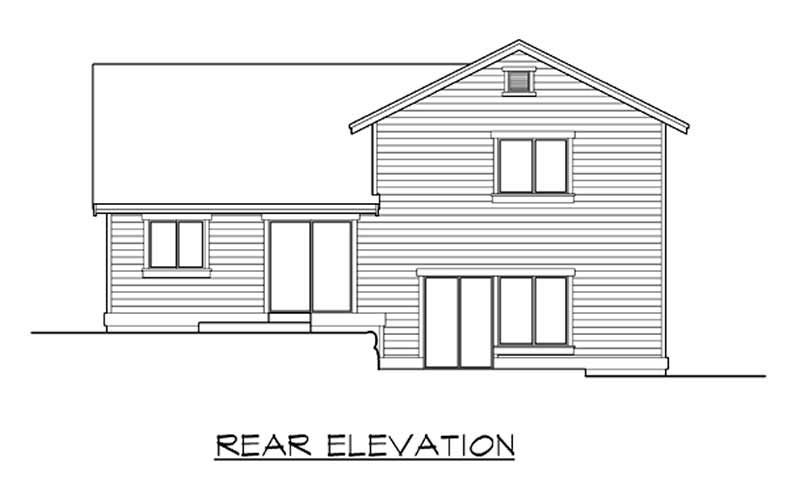 Home Plan Rear Elevation of this 4-Bedroom,2229 Sq Ft Plan -115-1262