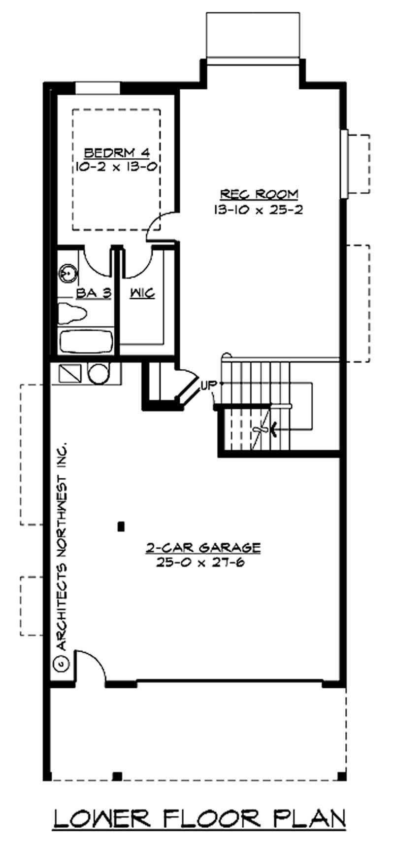 Floor Plan Basement of Multi-Level Plan #115-1263