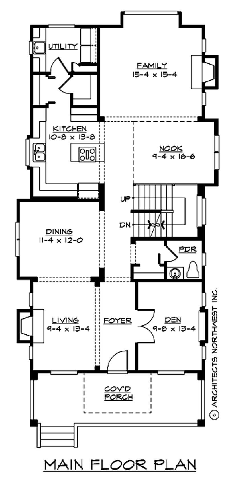 Floor Plan First Story of Multi-Level Plan #115-1263