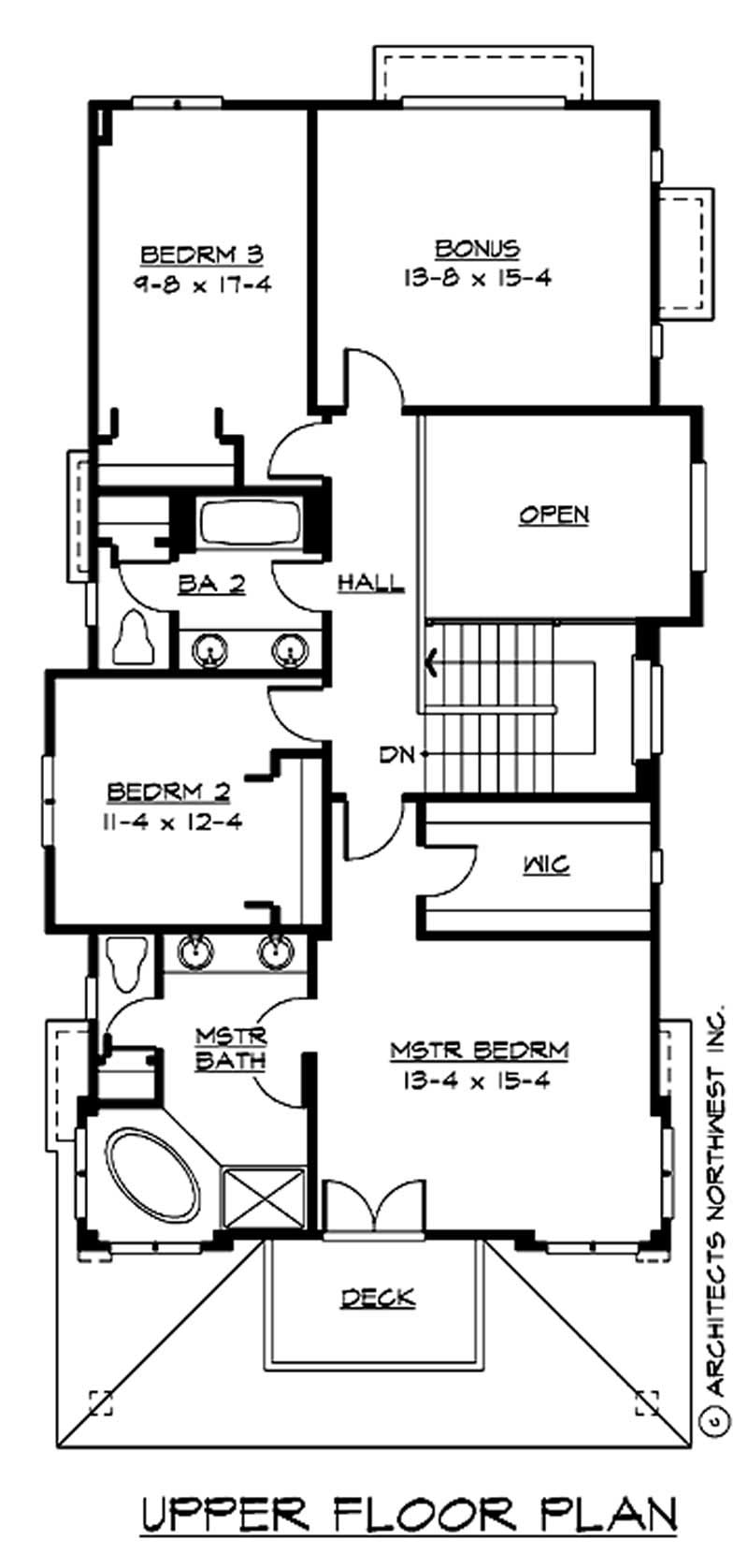 Floor Plan Second Story of Multi-Level Plan #115-1263