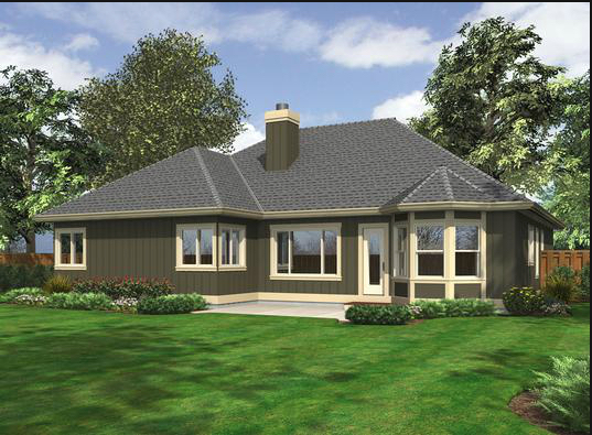 Rear View of this 3-Bedroom, 1930 Sq Ft Plan - 115-1264