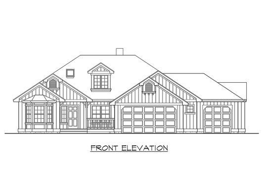 Home Plan Front Elevation of this 3-Bedroom,1930 Sq Ft Plan -115-1264