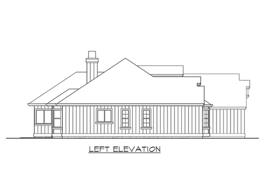 Home Plan Left Elevation of this 3-Bedroom,1930 Sq Ft Plan -115-1264