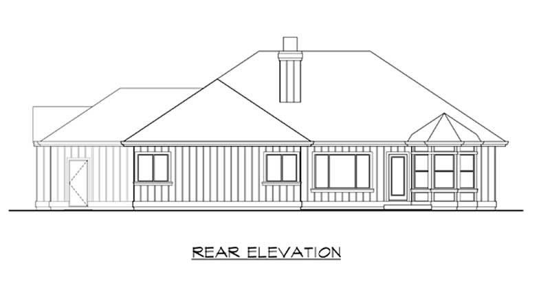 Home Plan Rear Elevation of this 3-Bedroom,1930 Sq Ft Plan -115-1264