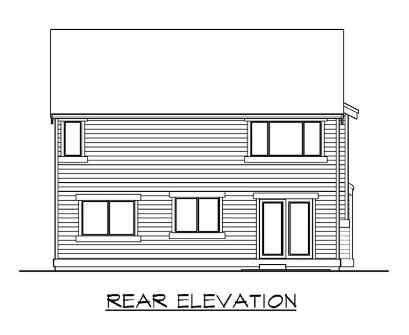 Home Plan Rear Elevation of this 3-Bedroom,1680 Sq Ft Plan -115-1265