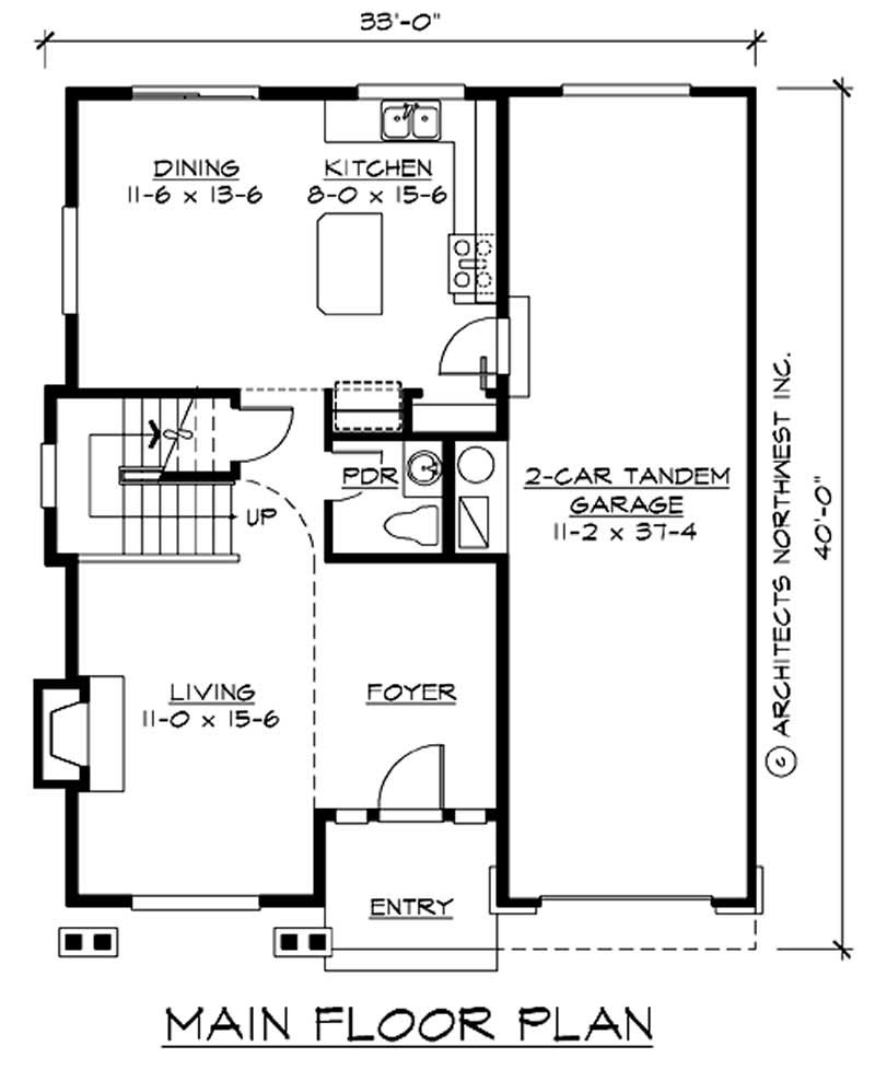 Floor Plan First Story of Ranch Plan #115-1265