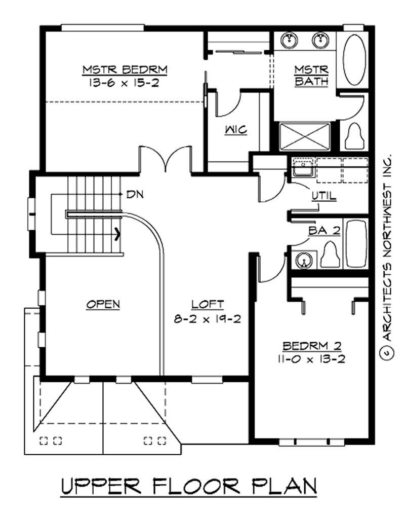 Floor Plan Second Story of Ranch Plan #115-1265
