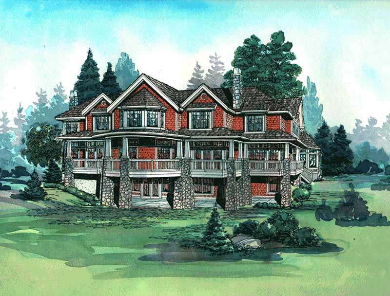 Home Plan Rear Elevation of this 5-Bedroom,6539 Sq Ft Plan -115-1266