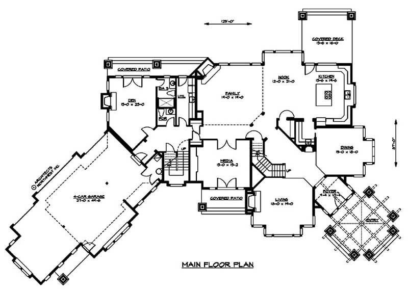 Floor Plan First Story of European Plan #115-1267