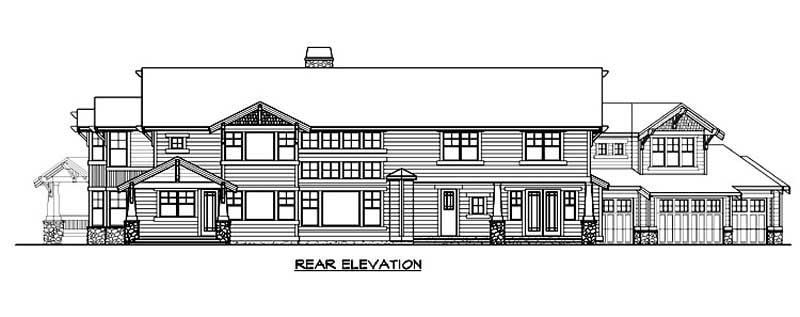 Home Plan Rear Elevation of this 4-Bedroom,5940 Sq Ft Plan -115-1267
