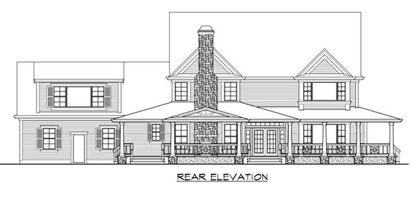 Home Plan Rear Elevation of this 5-Bedroom,5315 Sq Ft Plan -115-1271