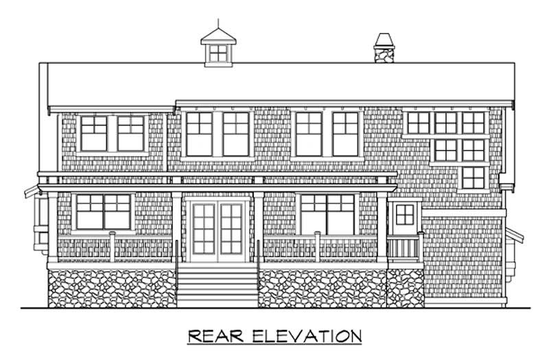 Home Plan Rear Elevation of this 2-Bedroom,2129 Sq Ft Plan -115-1273