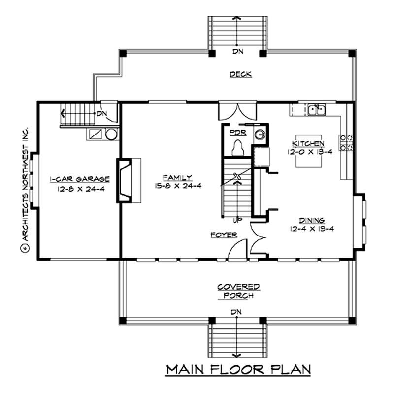 Floor Plan First Story of Country Plan #115-1273