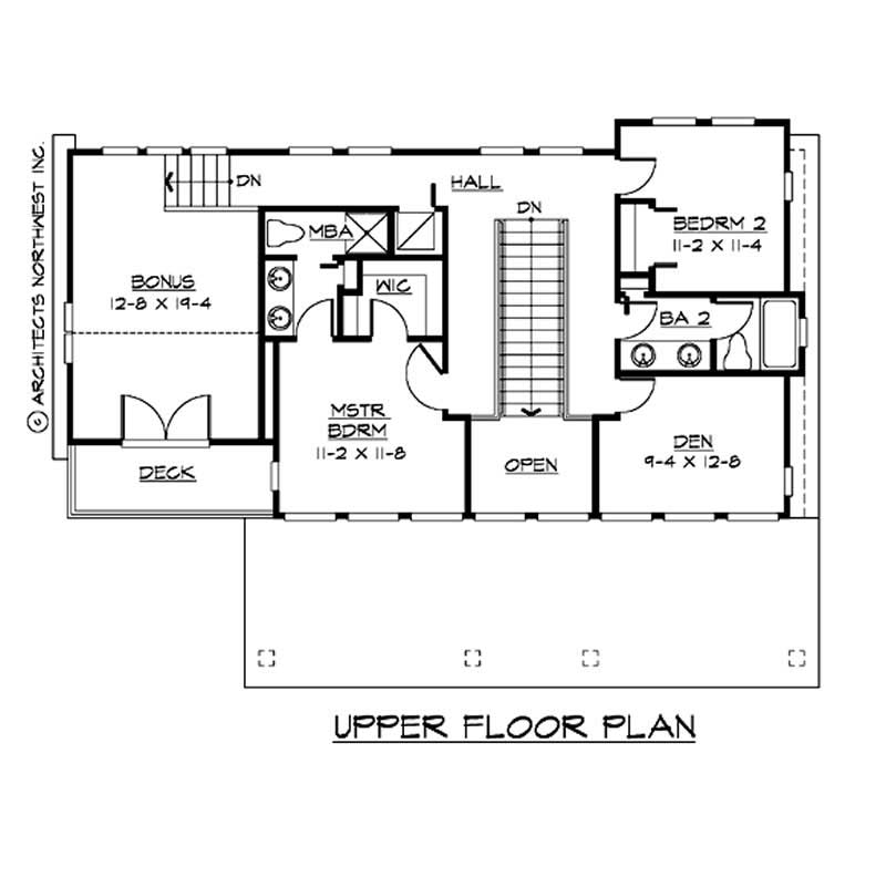 Floor Plan Second Story of Country Plan #115-1273