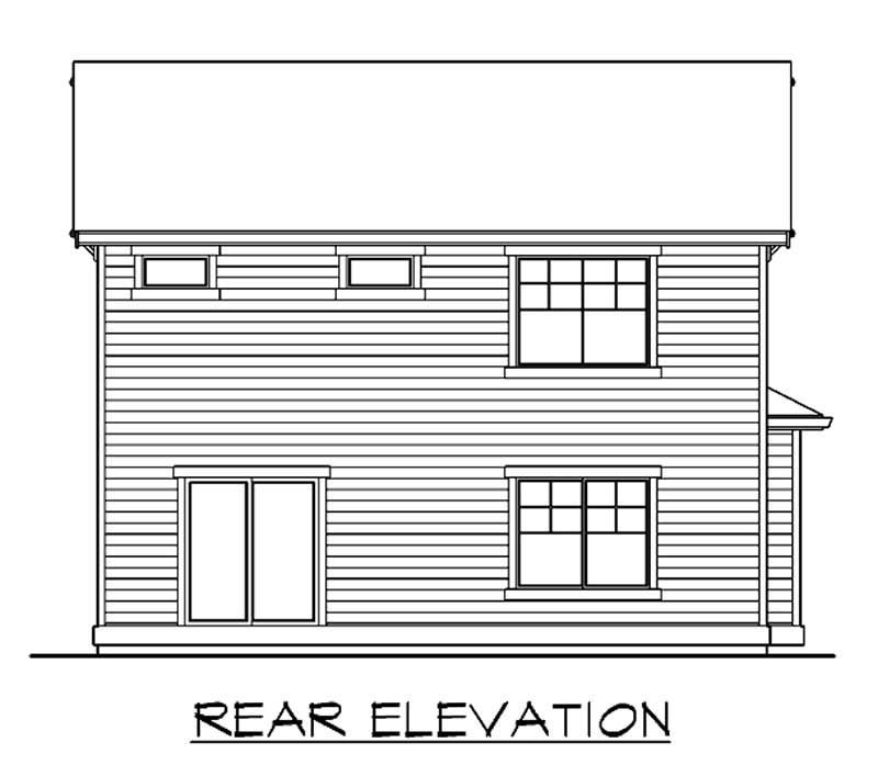 Home Plan Rear Elevation of this 3-Bedroom,2021 Sq Ft Plan -115-1275