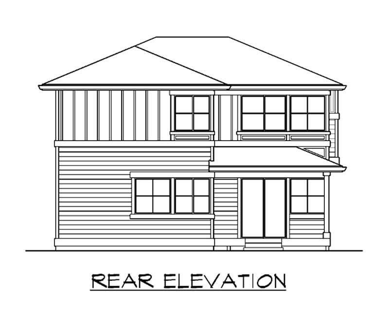 Home Plan Rear Elevation of this 4-Bedroom,1852 Sq Ft Plan -115-1277
