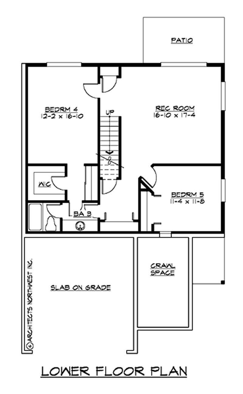 Floor Plan Basement of Ranch Plan #115-1278