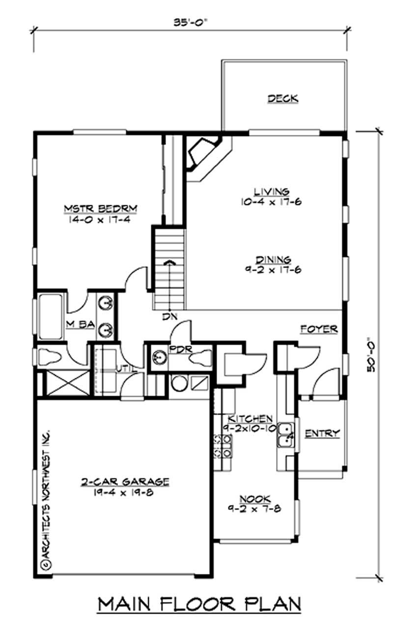Floor Plan First Story of Ranch Plan #115-1278