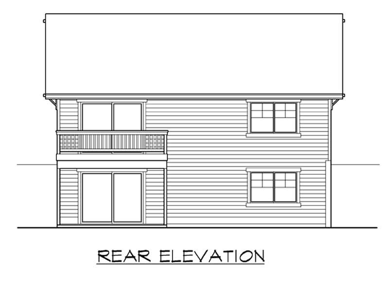 Home Plan Rear Elevation of this 2-Bedroom,2238 Sq Ft Plan -115-1278