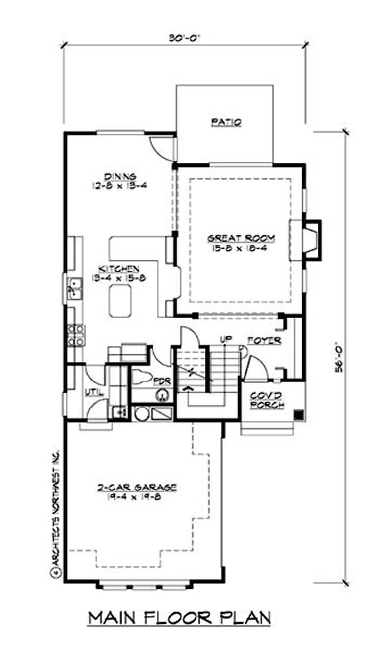 Floor Plan First Story of Craftsman Plan #115-1280