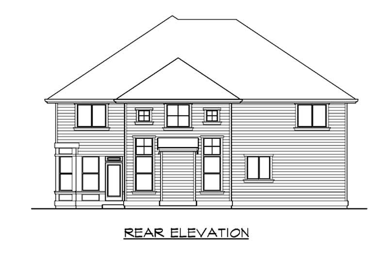 Home Plan Rear Elevation of this 4-Bedroom,3400 Sq Ft Plan -115-1281