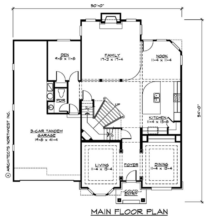 Floor Plan First Story of Craftsman Plan #115-1281