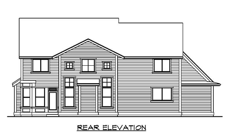 Home Plan Rear Elevation of this 4-Bedroom,3624 Sq Ft Plan -115-1282