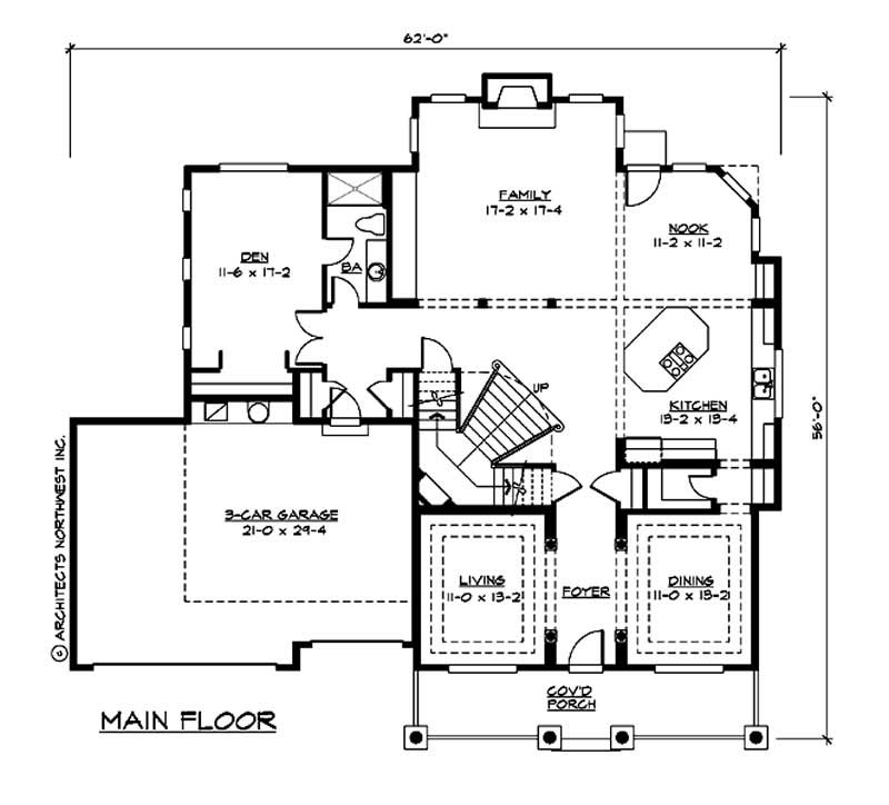 Floor Plan First Story of Country Plan #115-1282