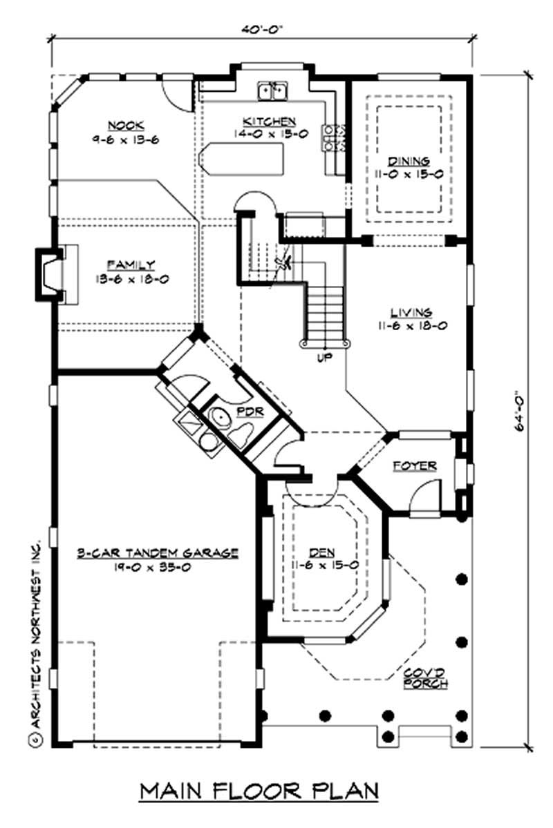 Floor Plan First Story of Craftsman Plan #115-1283