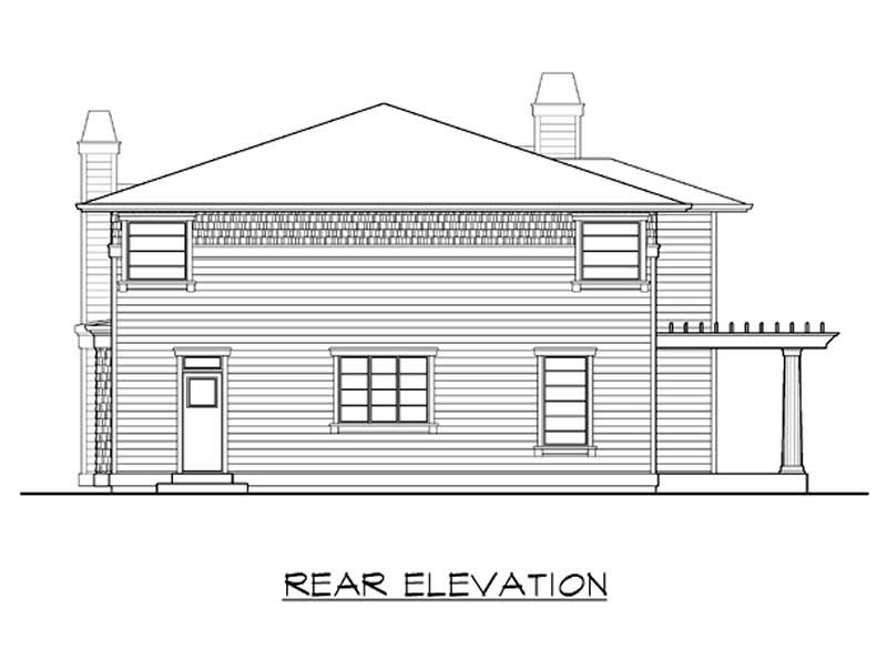 Home Plan Rear Elevation of this 4-Bedroom,2660 Sq Ft Plan -115-1284