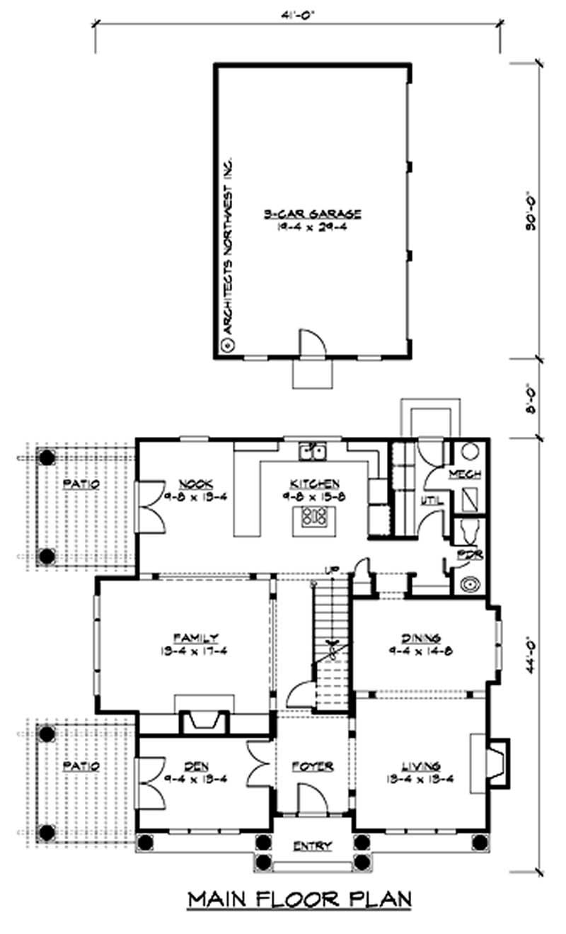 Floor Plan First Story of Colonial Plan #115-1284