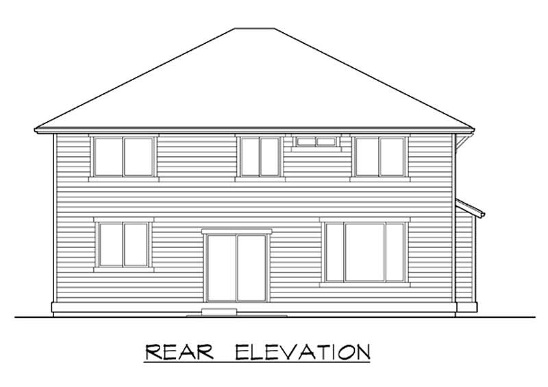Home Plan Rear Elevation of this 4-Bedroom,2590 Sq Ft Plan -115-1285
