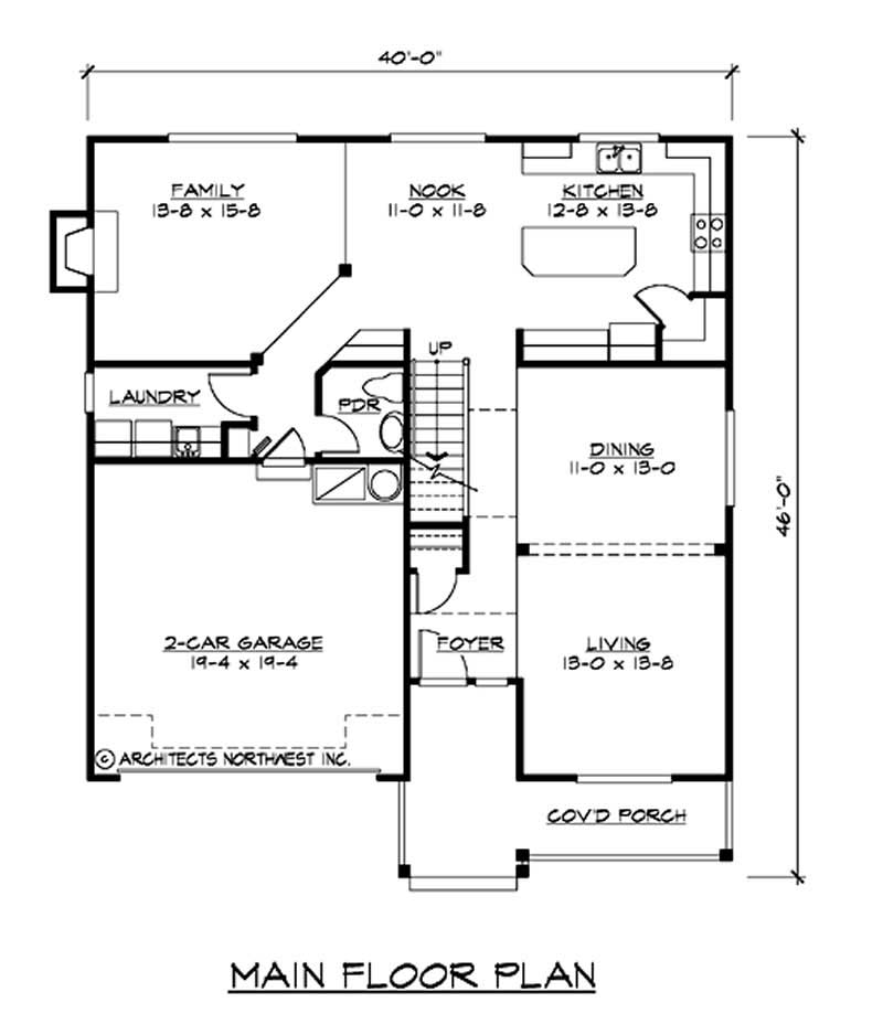 Floor Plan First Story of Ranch Plan #115-1285