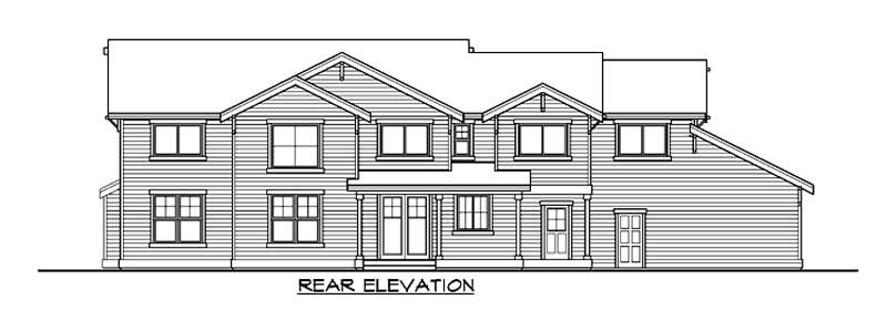Home Plan Rear Elevation of this 4-Bedroom,3671 Sq Ft Plan -115-1287
