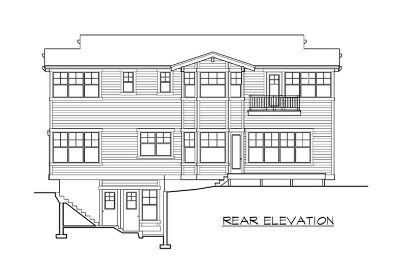 Home Plan Rear Elevation of this 5-Bedroom,3737 Sq Ft Plan -115-1290