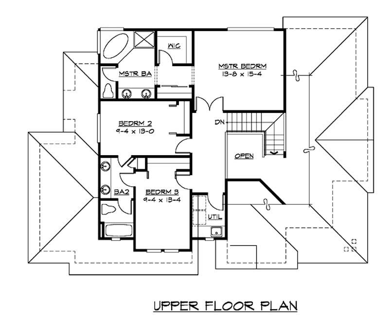 Floor Plan Upper Level of Contemporary Plan #115-1292