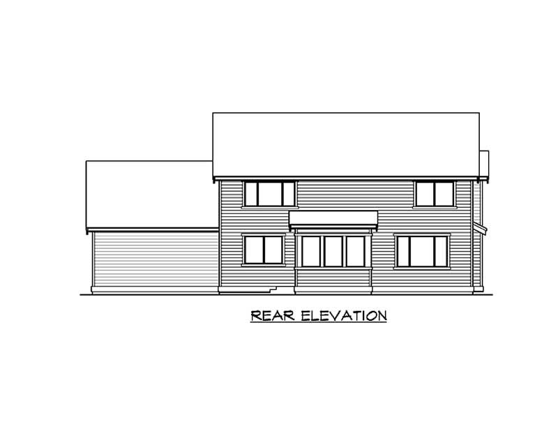 Home Plan Rear Elevation of this 3-Bedroom,3035 Sq Ft Plan -115-1293