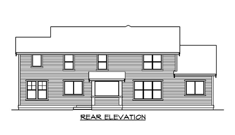 Home Plan Rear Elevation of this 3-Bedroom,2565 Sq Ft Plan -115-1299