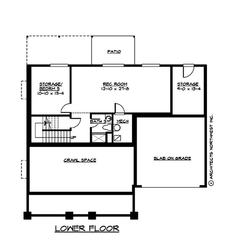 Floor Plan Basement of Country Plan #115-1300