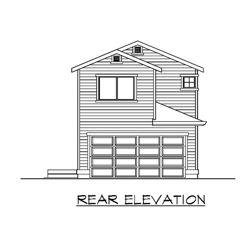 Home Plan Rear Elevation of this 4-Bedroom,1675 Sq Ft Plan -115-1301