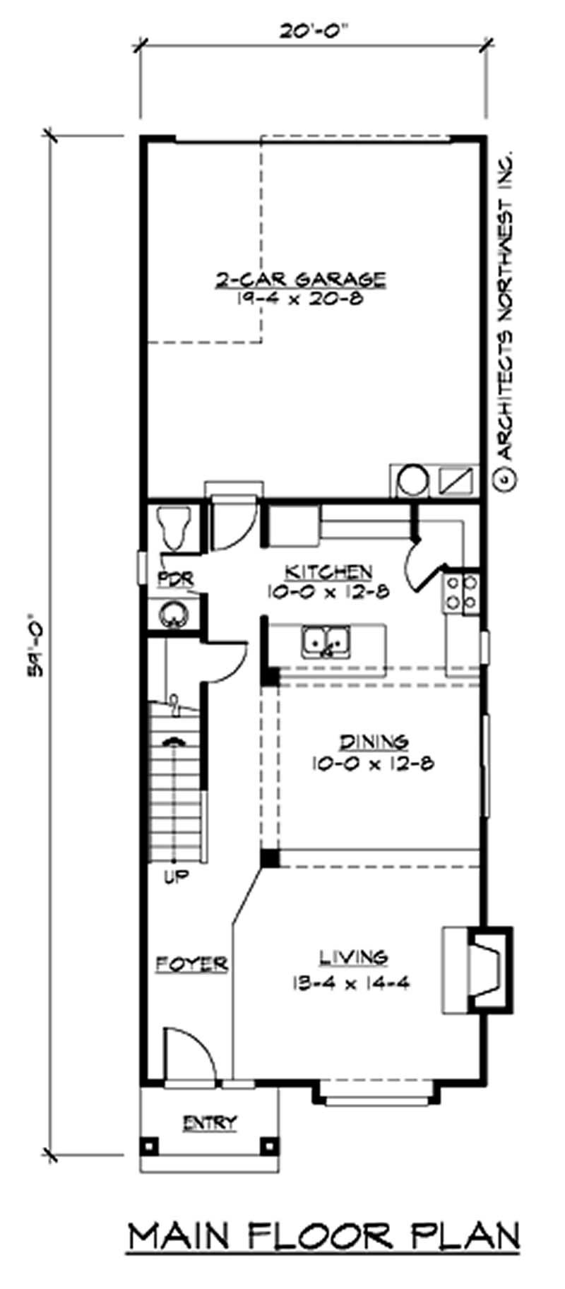 Floor Plan First Story of Multi-Level Plan #115-1301