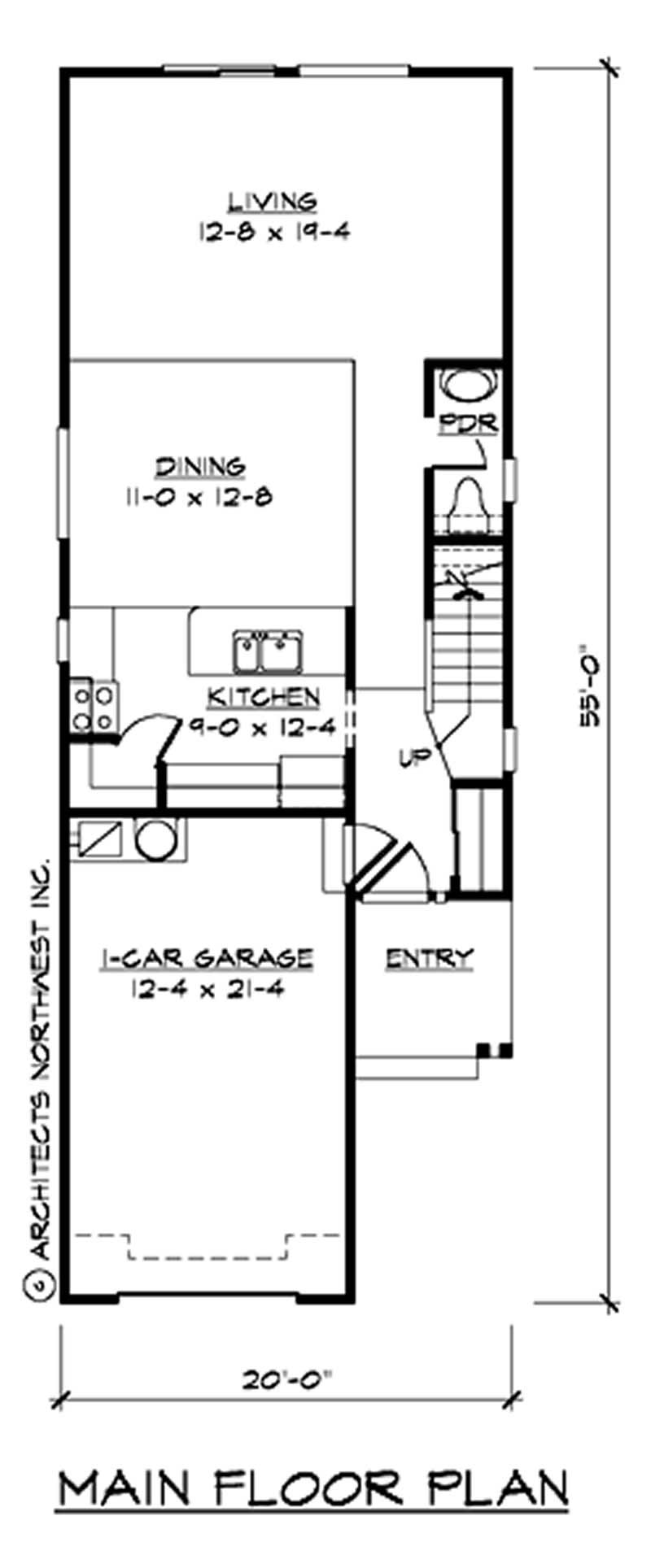Floor Plan First Story of Multi-Level Plan #115-1303