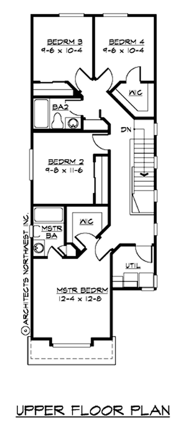 Floor Plan Second Story of Multi-Level Plan #115-1303