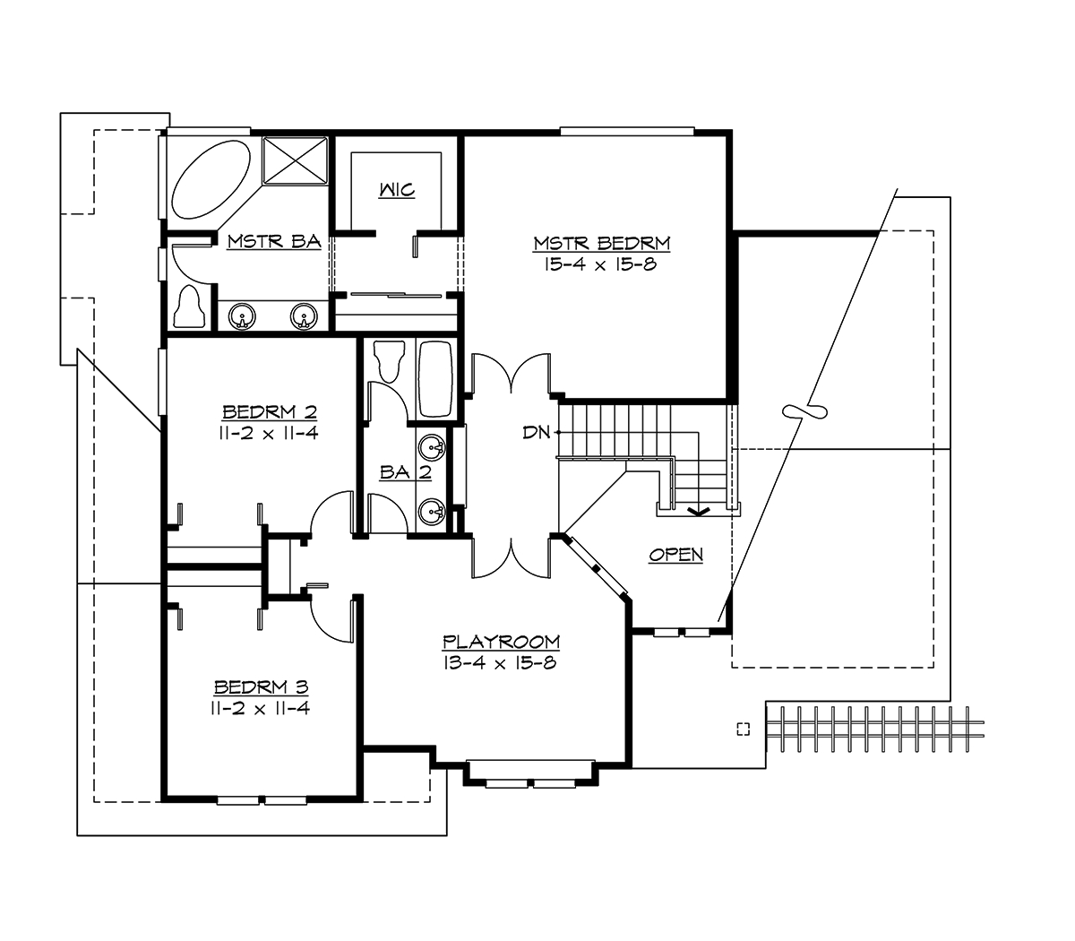 Floor Plan Second Story of Ranch Plan #115-1305