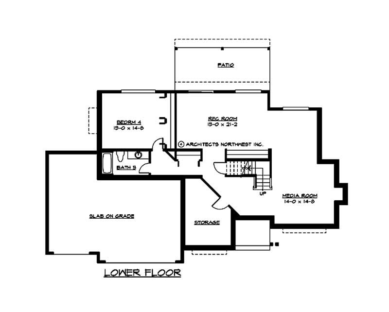 Floor Plan Basement of European Plan #115-1307