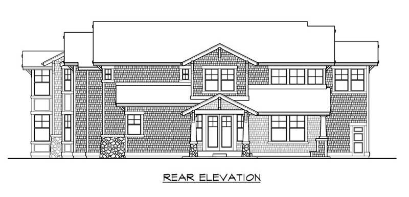 Home Plan Rear Elevation of this 4-Bedroom,3683 Sq Ft Plan -115-1308